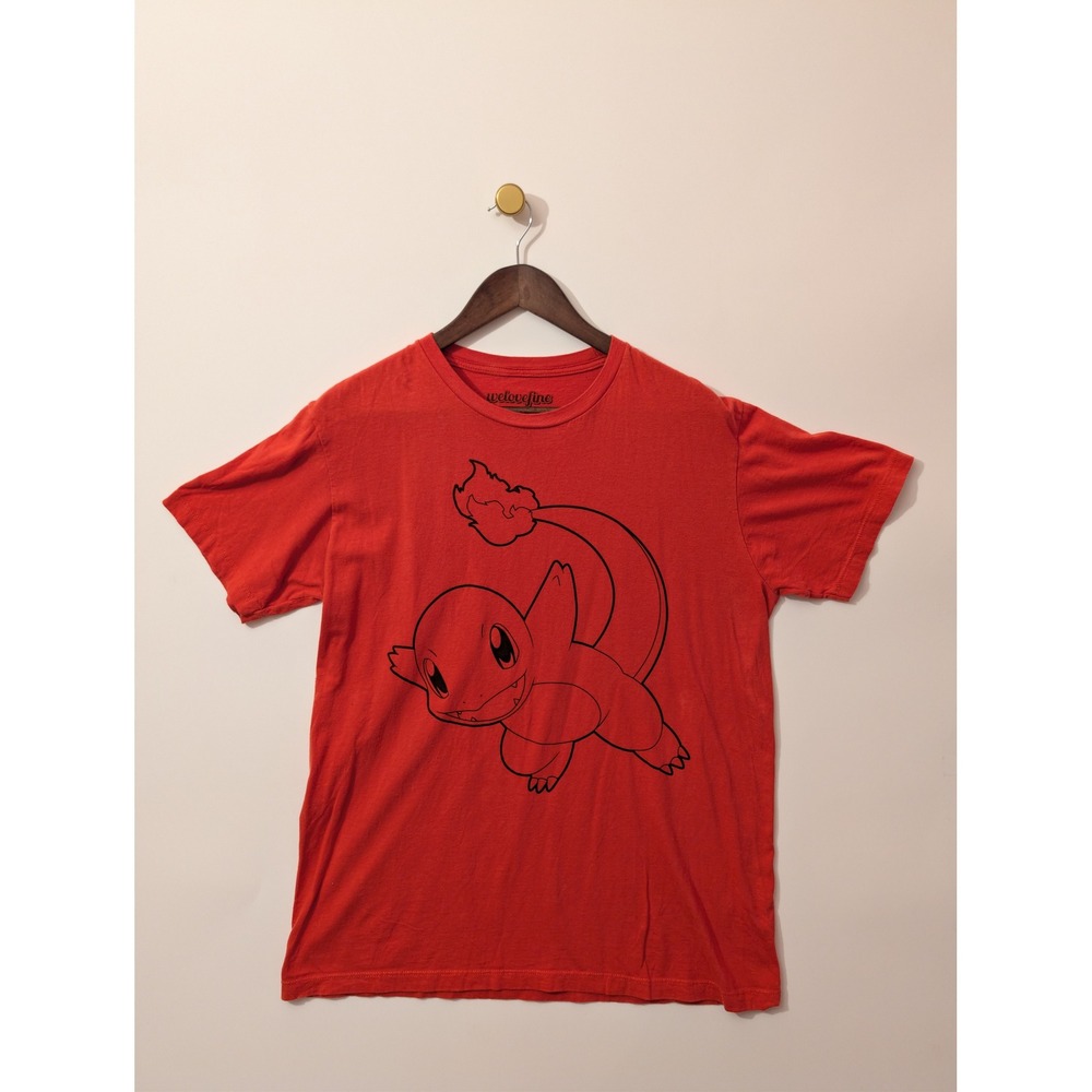 WeLoveFine Pokemon Shirt Mens Large Red Excellent Charmander Graphic Tee 2013